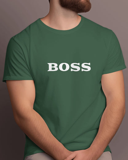 BOSS Half Sleeve T-shirt for Men Bottle Green