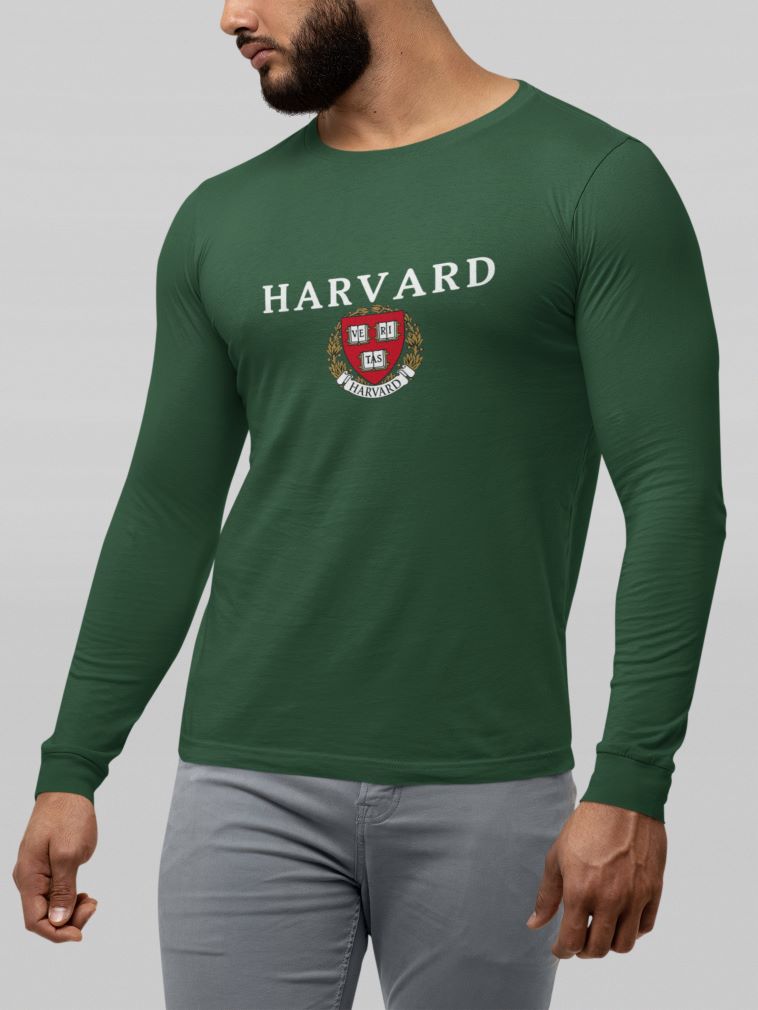 Harvard Full Sleeve T-Shirt for Men Bottle Green