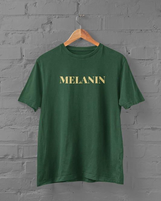 Melanin Half Sleeve T-shirt for Men Bottle Green