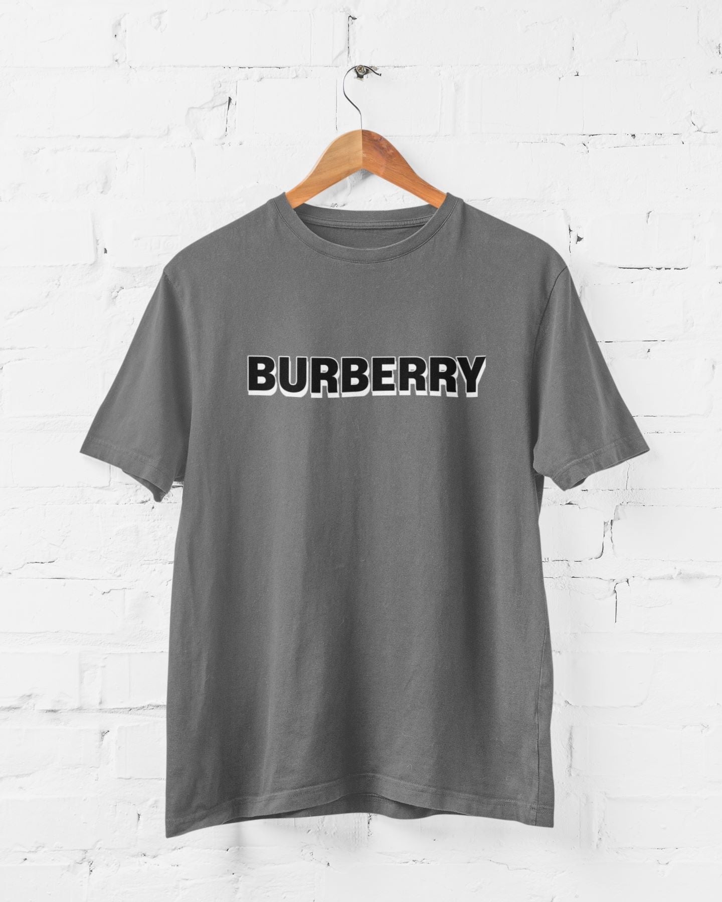 BurBerry Half Sleeve T-shirt for Men Charcoal Melange