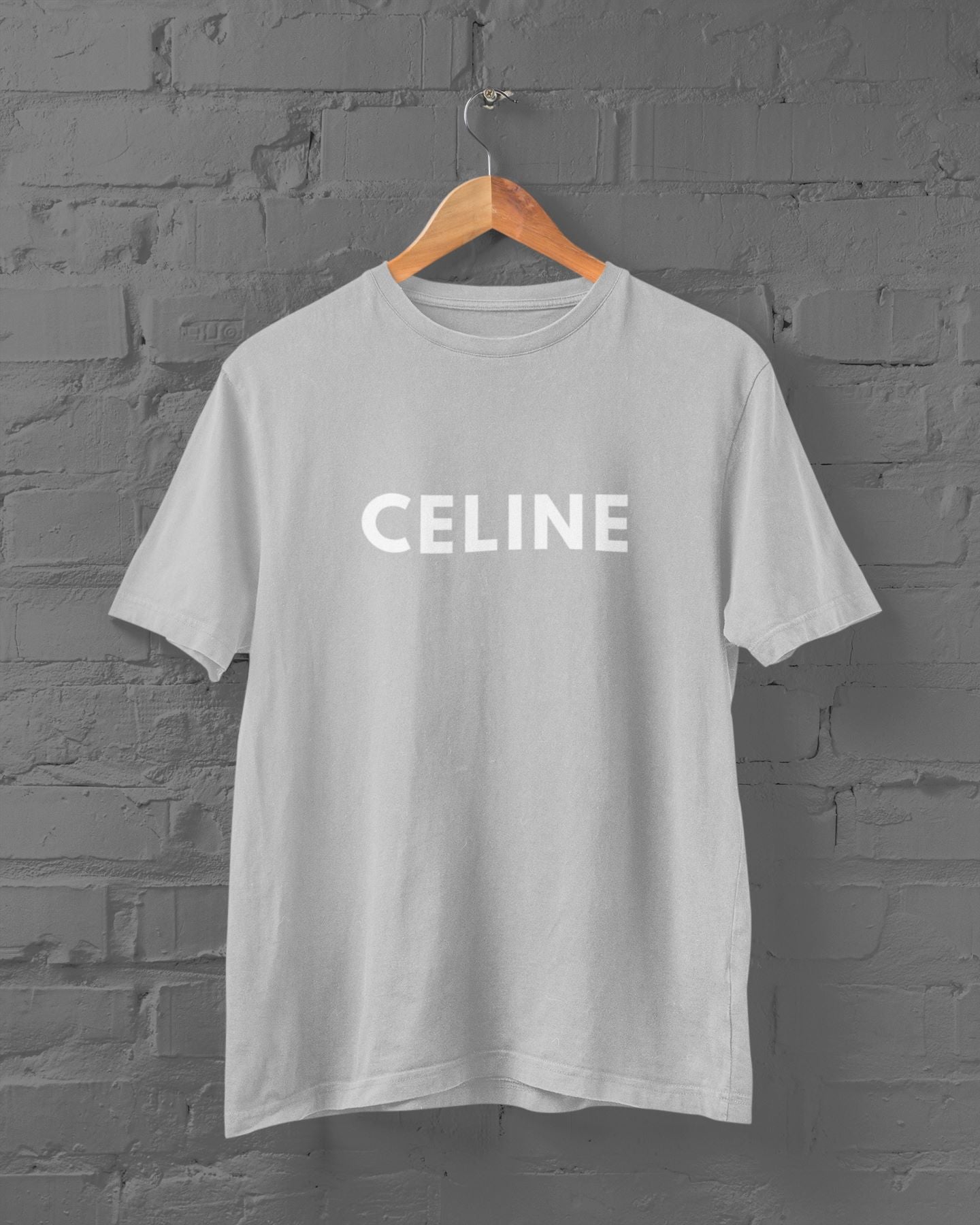 CELINE Half Sleeve T-shirt for Men/Women Charcoal Melange