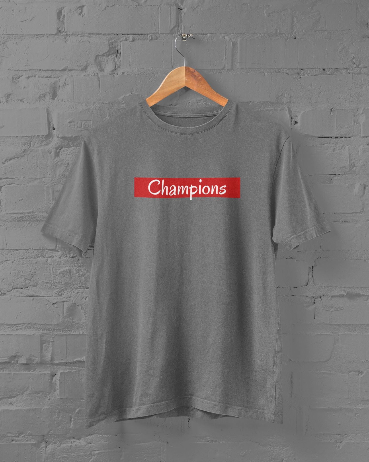 Champions Half Sleeve T-shirt for Men Charcoal Melange