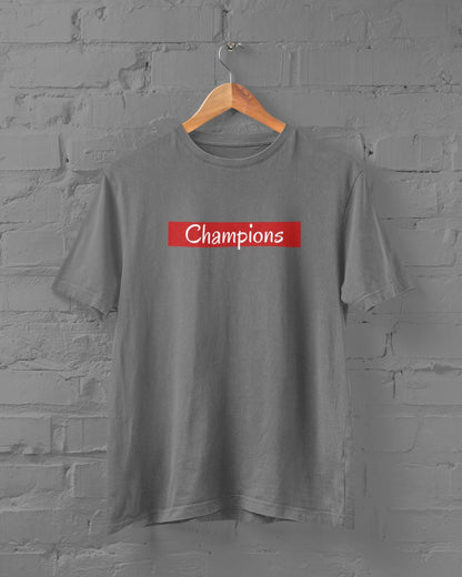 Champions Half Sleeve T-shirt for Men Charcoal Melange