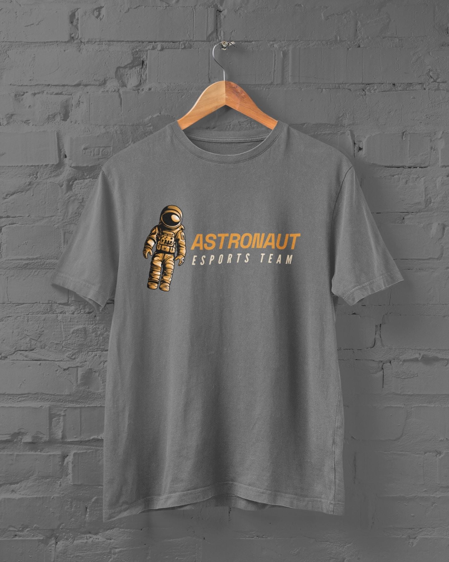 Astronaut Half Sleeve T-shirt for Men Charcoal Melange