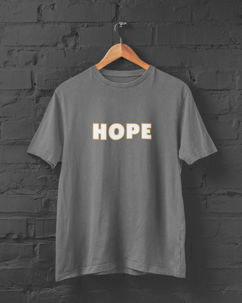 HOPE Half Sleeve T-Shirt for Men Charcoal Melange