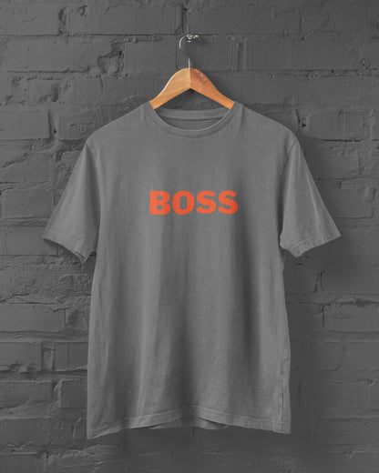 BOSS Half Sleeve T-shirt for Men Charcoal Melange