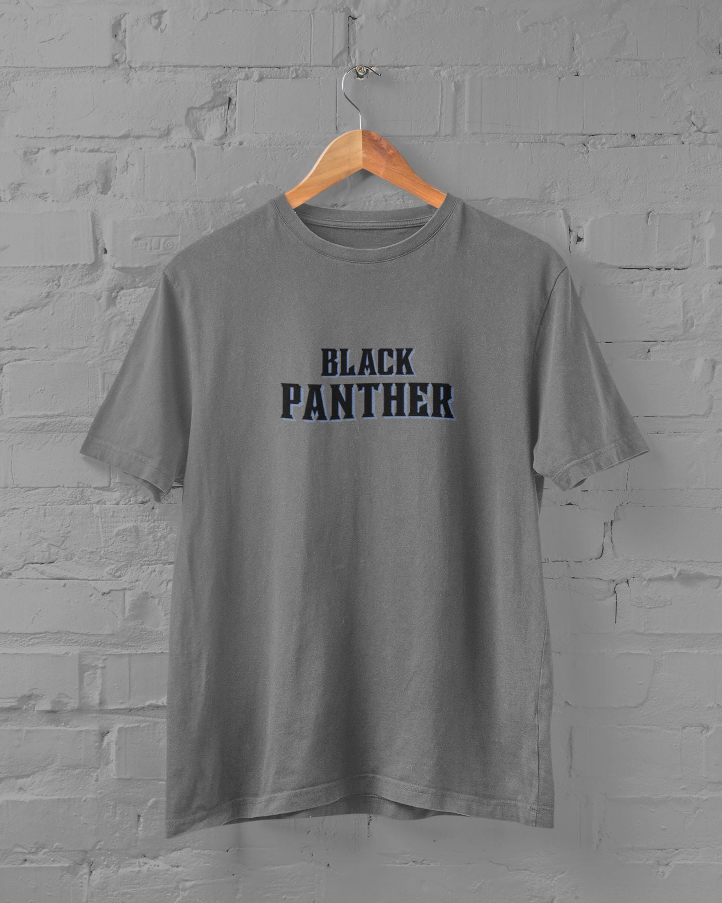 Black Panther Superhero Half Sleeve T-shirt for Men Charcoal Melange