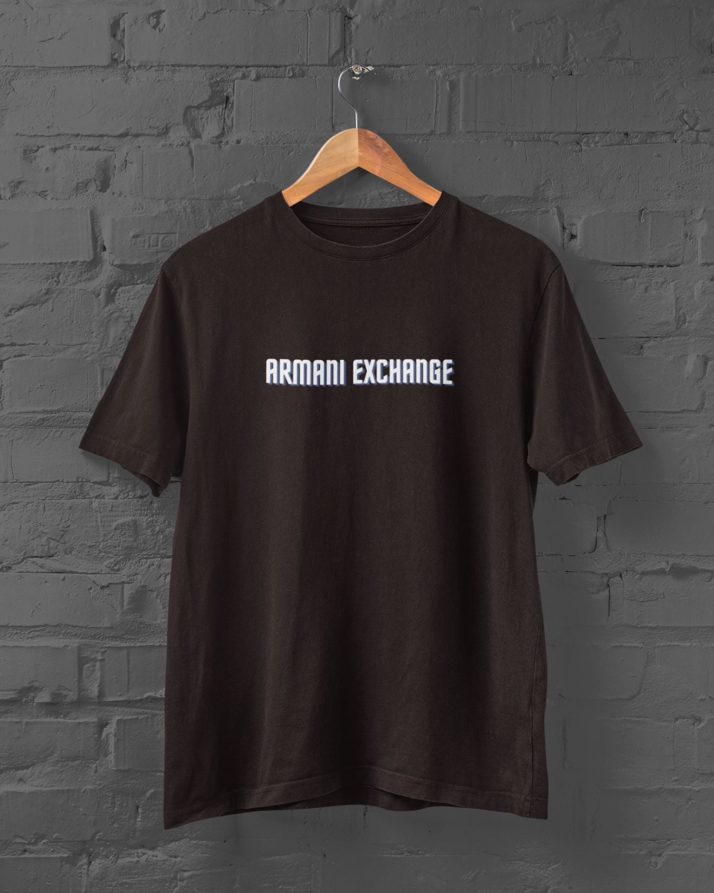 Armani Exchange Printed Coffee Brown t-shirt