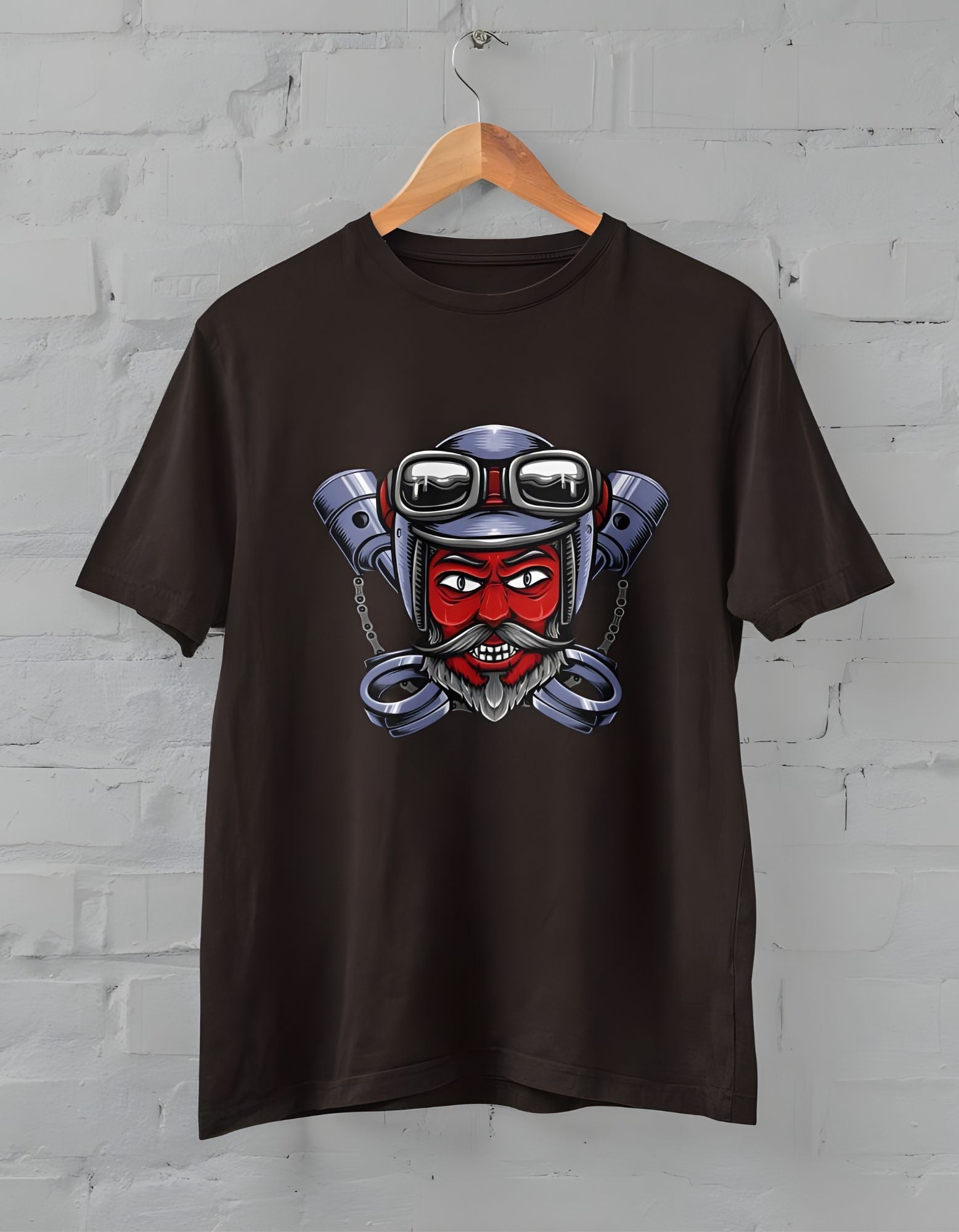 Devil Face Biker Half Sleeve T-shirt for Men