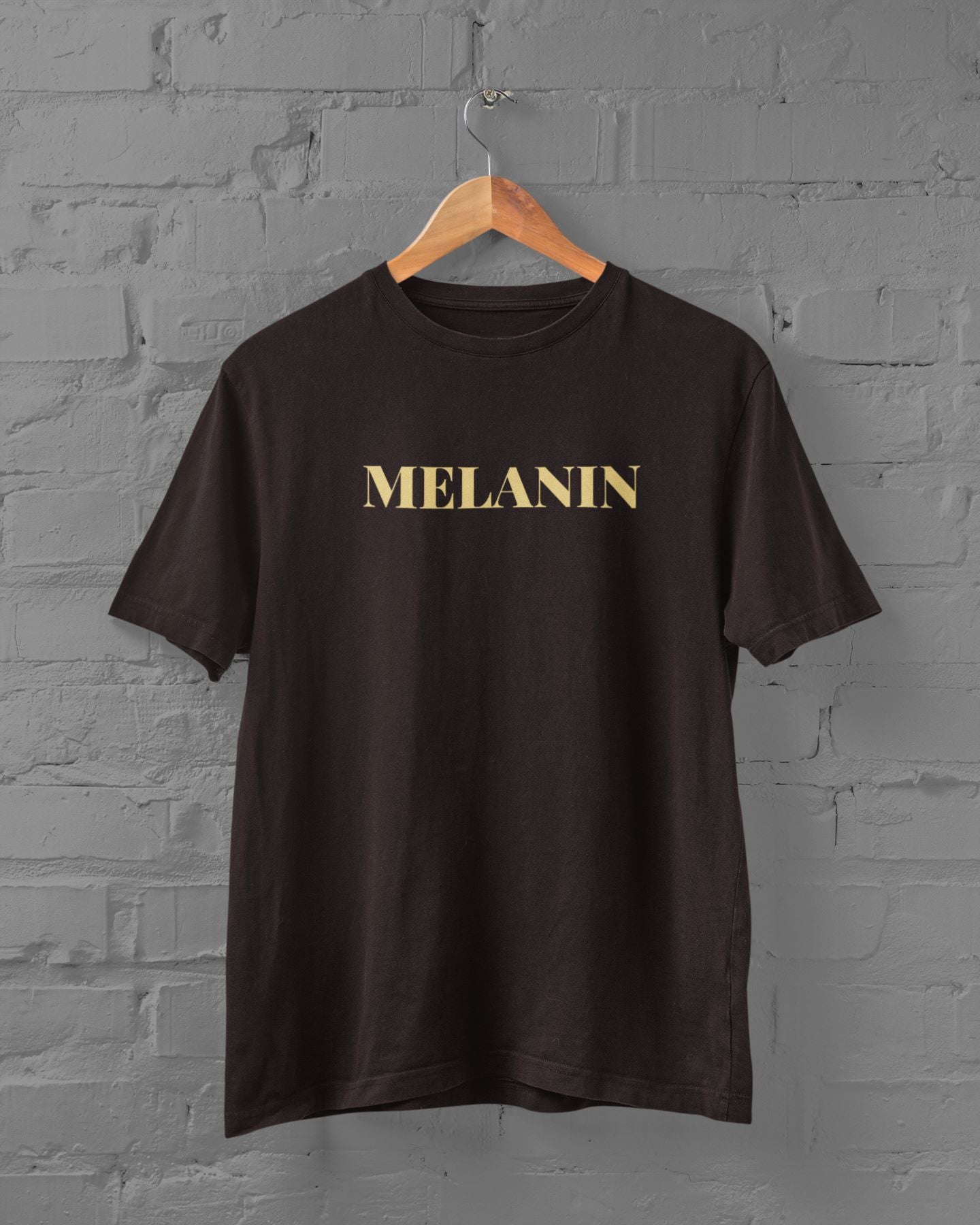 Melanin Half Sleeve T-shirt for Men Coffee Brown