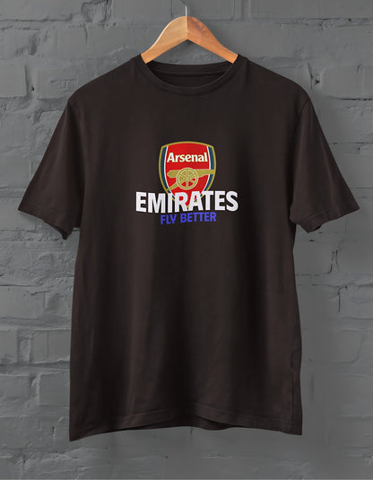 Arsenal Emirates Fly Better T-Shirt for Men Coffee Brown