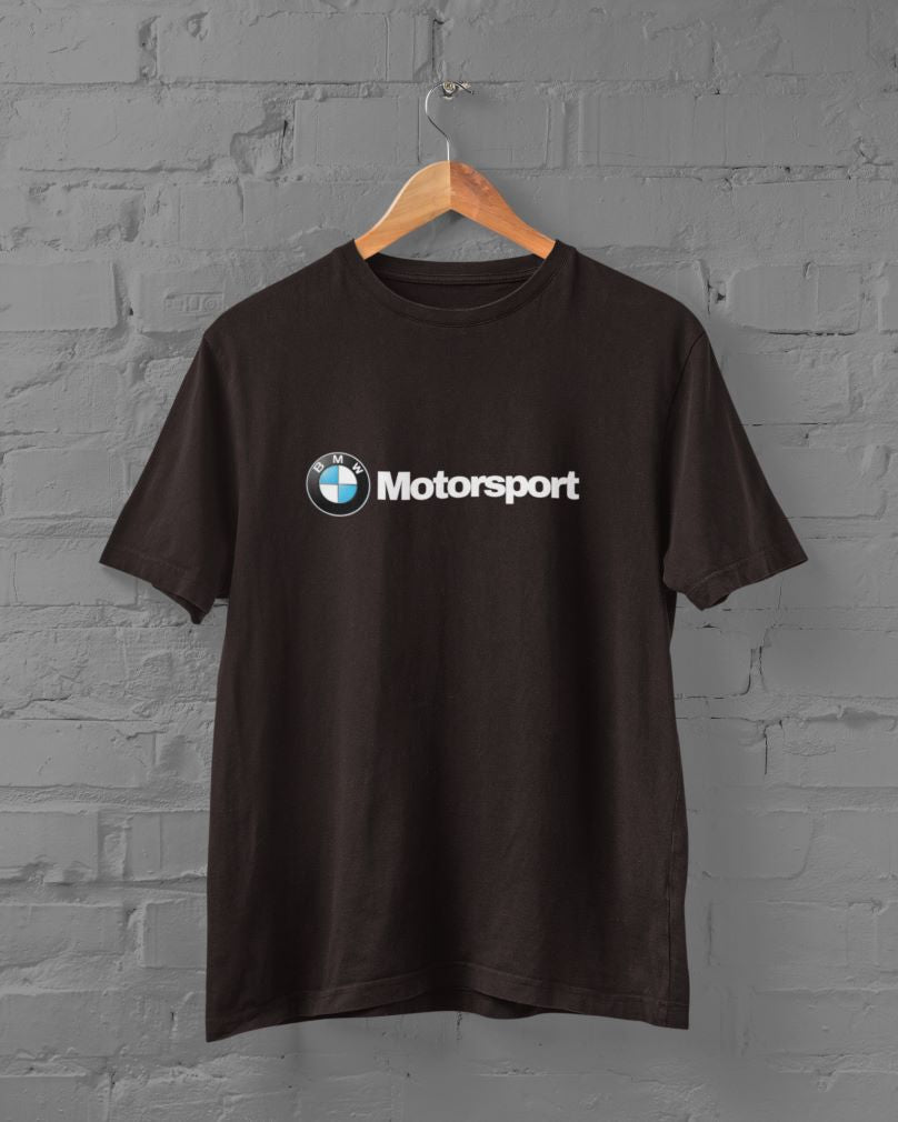 BMW Motorsport Half Sleeve T-Shirt for Men Coffee Brown