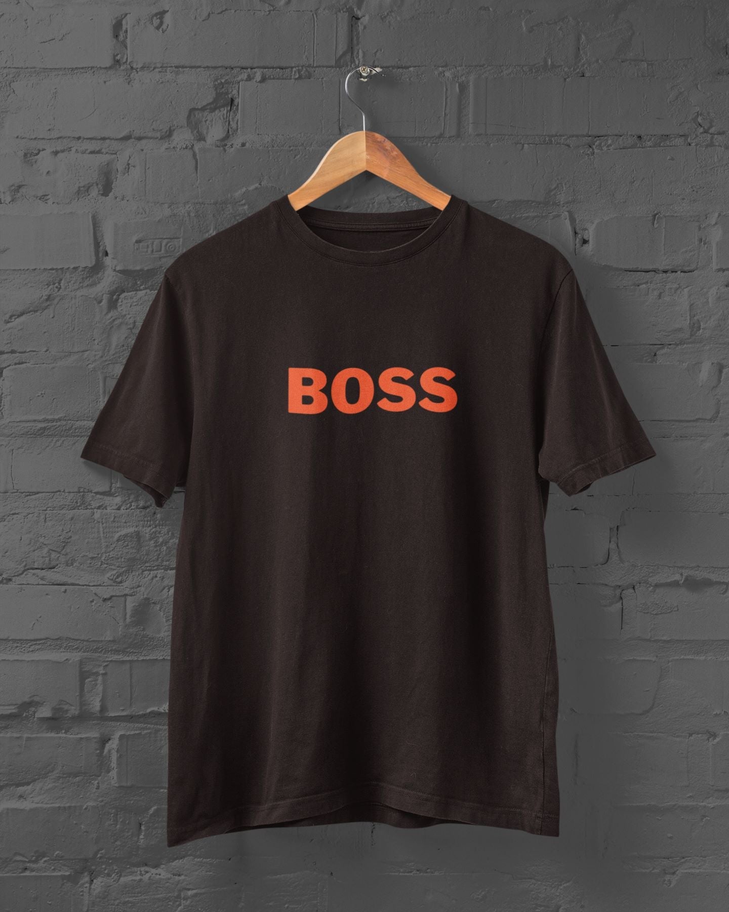 BOSS Half Sleeve T-shirt for Men Coffee Brown