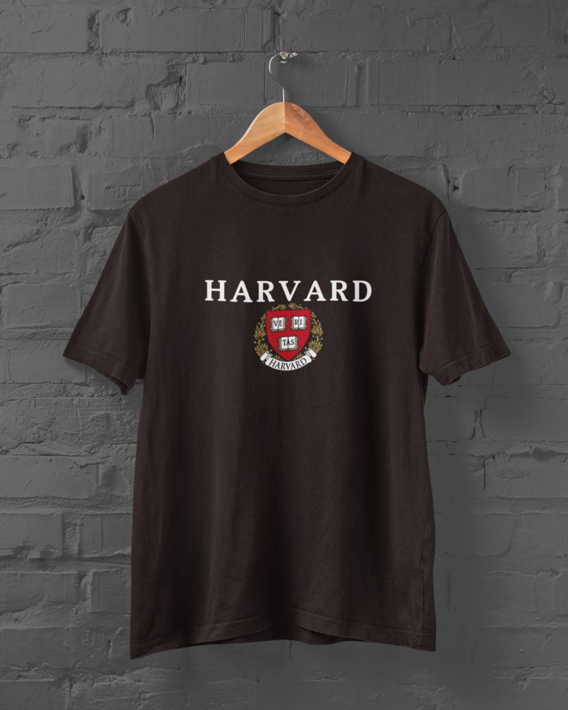 Harvard Half Sleeve T-Shirt for Men Coffee Brown