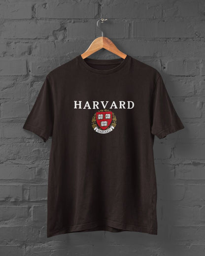 Harvard Half Sleeve T-Shirt for Men Coffee Brown