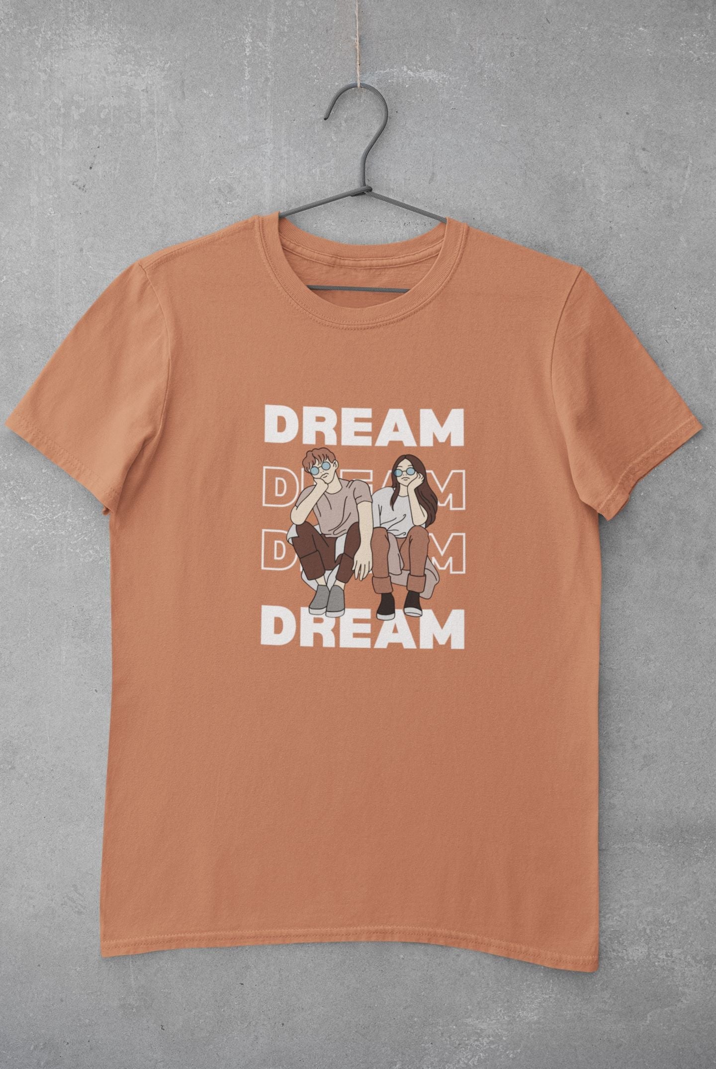 Dream Half Sleeve T-shirt for Women Coral