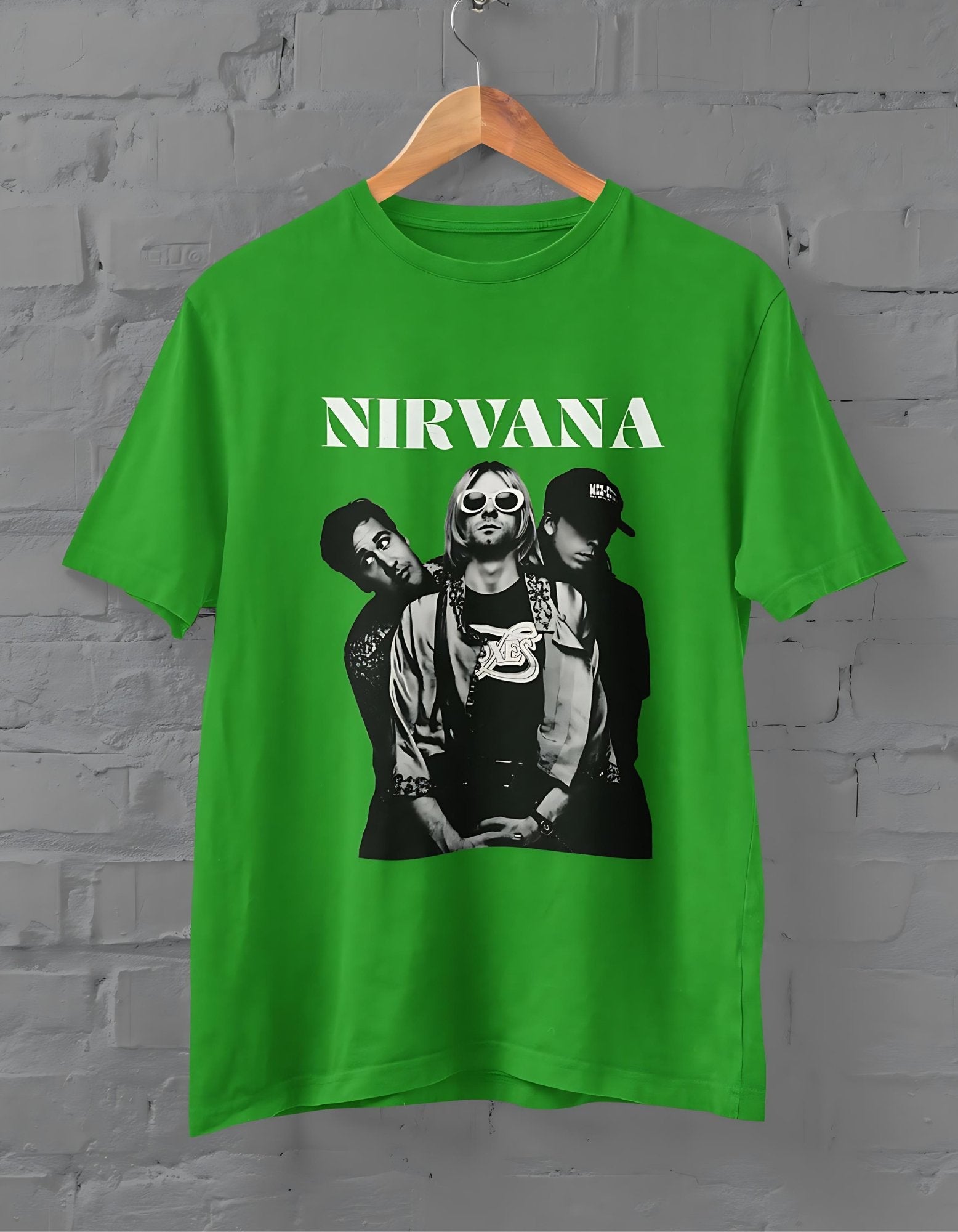 Nirvana Half Sleeve T-shirt for Men Flag Green