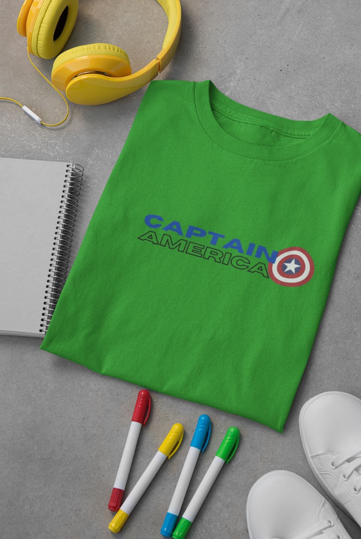 Captain America Kid's T-Shirt Flag Green