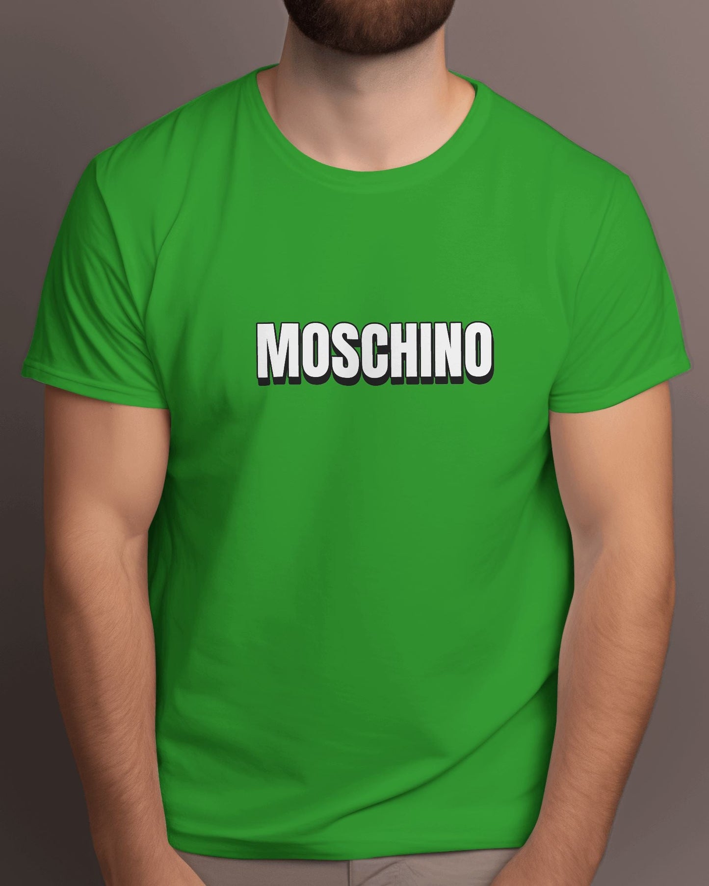 MOSCHINO Half Sleeve T-shirt for Men Flag Green