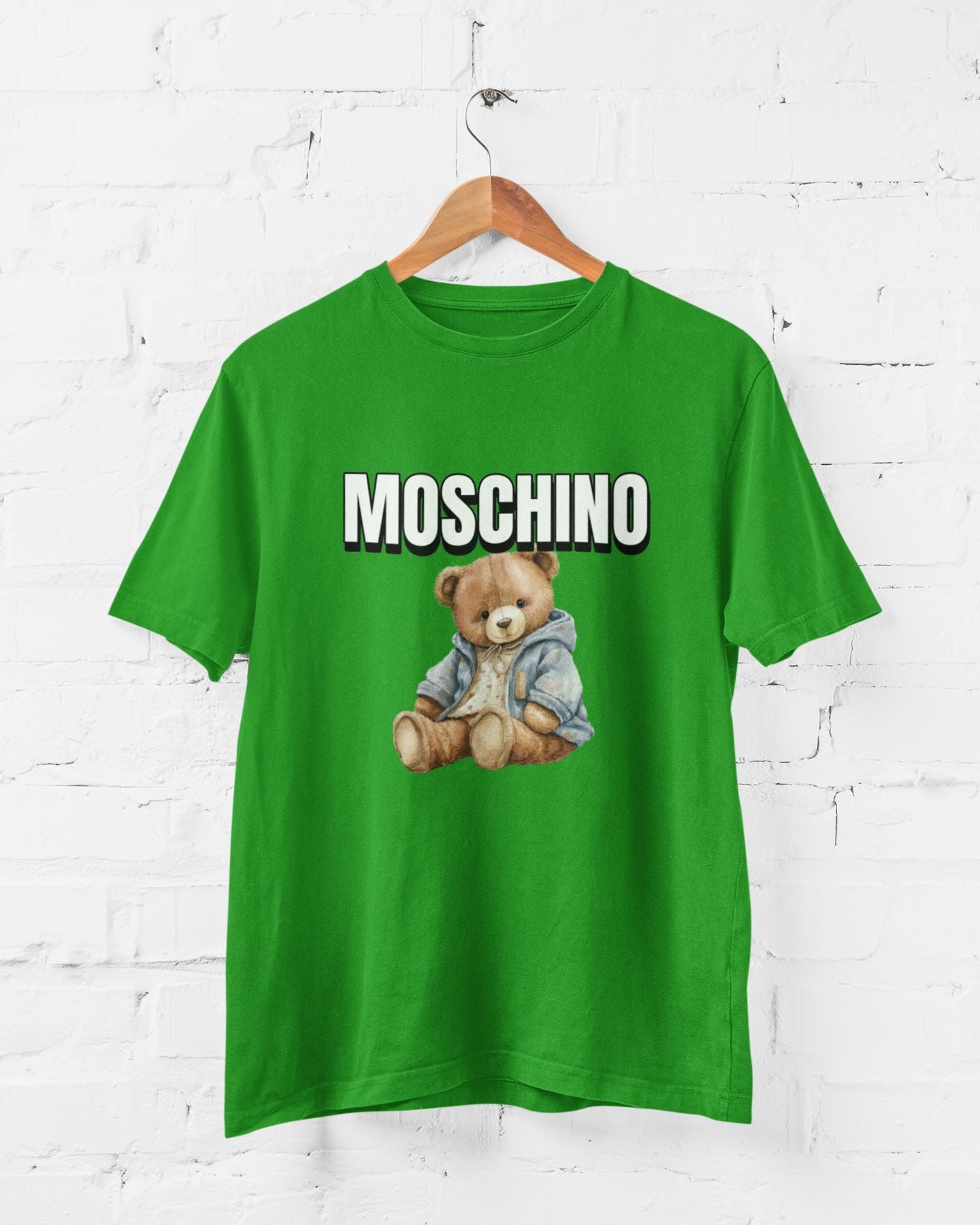 MOSCHINO Bear Half Sleeve T-shirt for Men Flag green