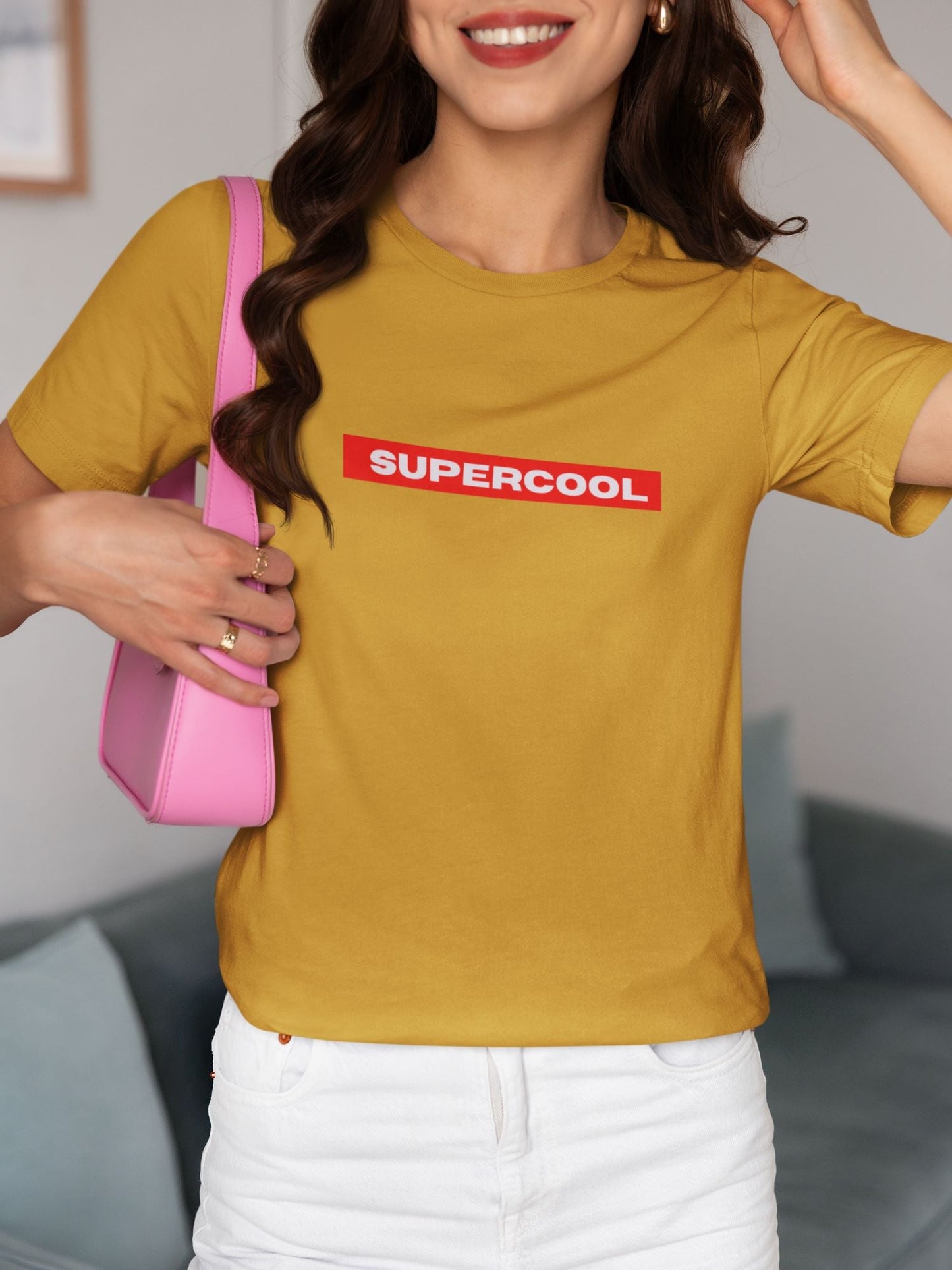 Supercool Half Sleeve T-shirt for Women Golden Yellow