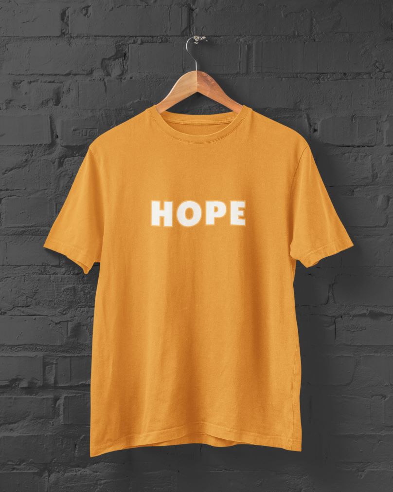 HOPE Half Sleeve T-Shirt for Men Golden Yellow