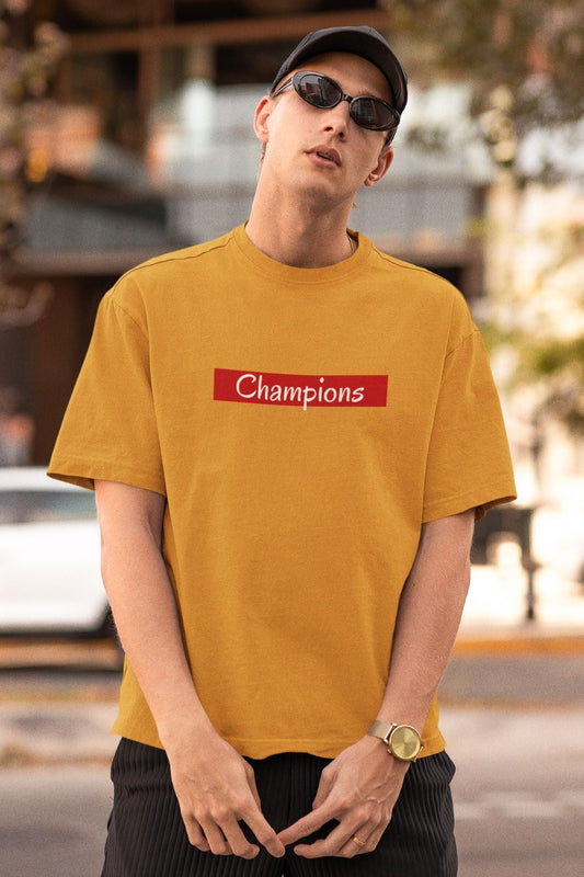 Champions Oversized T-shirt for Men Golden Yellow