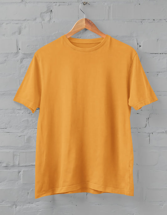 Golden Yellow Half Sleeve T-shirt for Men
