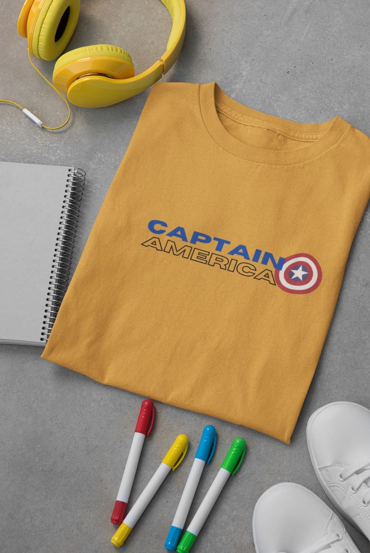 Captain America Kid's T-Shirt Golden Yellow