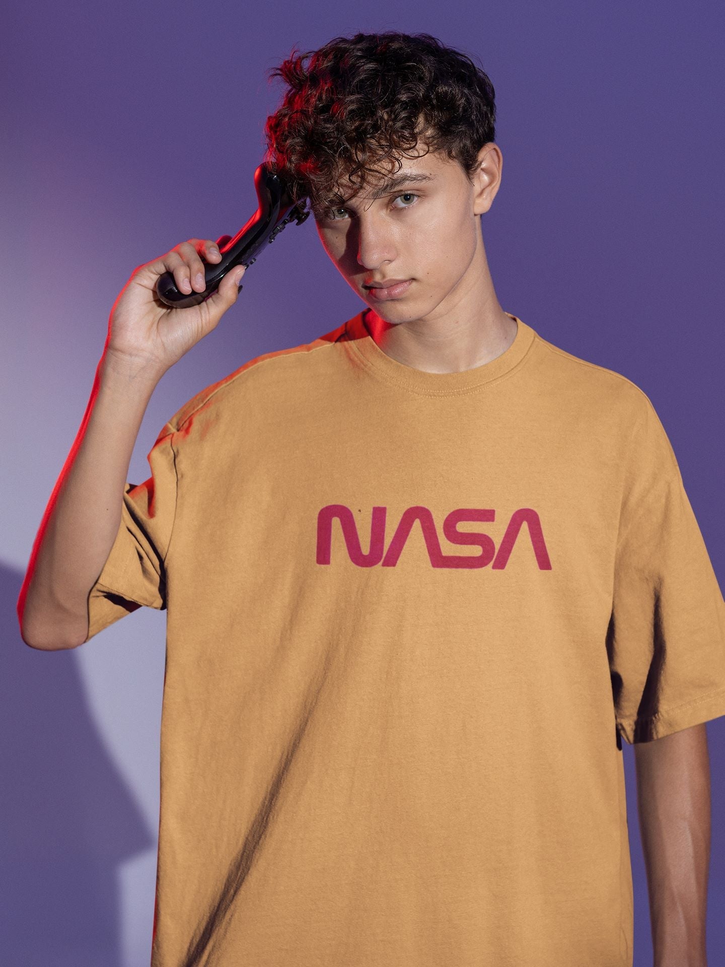 NASA Red Oversized T-shirt for Men