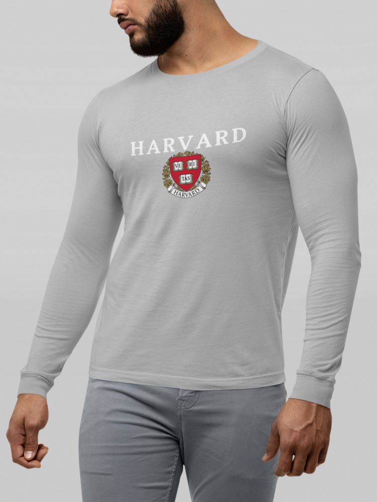 Harvard Full Sleeve T-Shirt for Men Grey melange