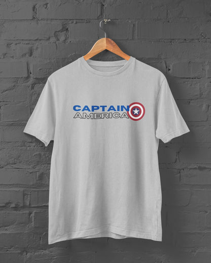 Captain America Superhero Half Sleeve T-Shirt for Men White