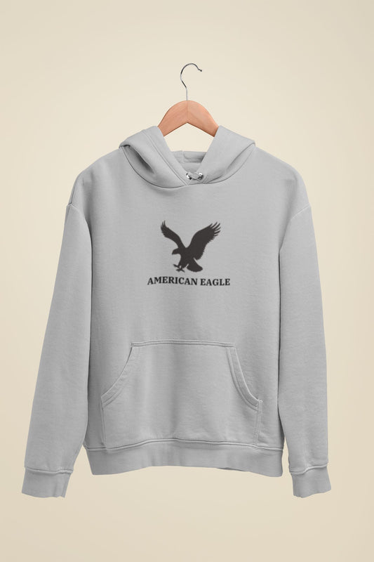 American Eagle Grey Melnage Unisex Hoodie for Men/Women