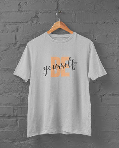 Be Yourself Half Sleeve T-shirt for Men Grey Melange