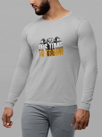 GYM - It's Time to Train Full Sleeve T-Shirt for Men