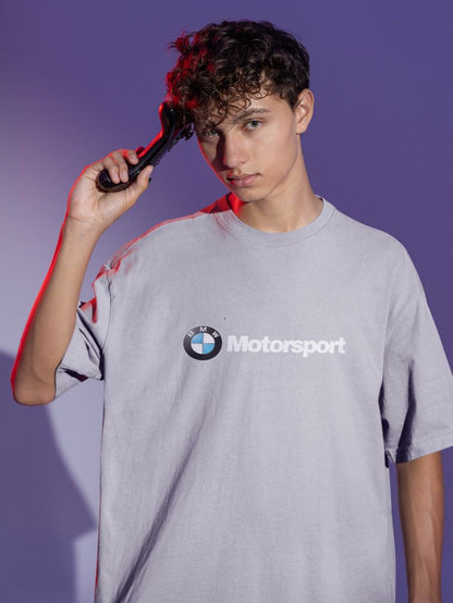 BMW Motorsport Oversized T-Shirt for Men Grey Melange