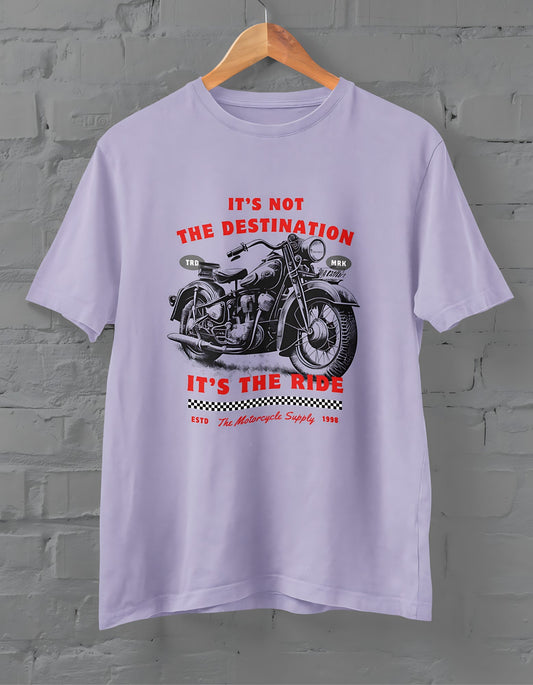 Bike Ride Half Sleeve T-shirt for Men Lavender