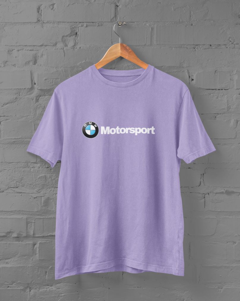 BMW Motorsport Half Sleeve T-Shirt for Men Lavender