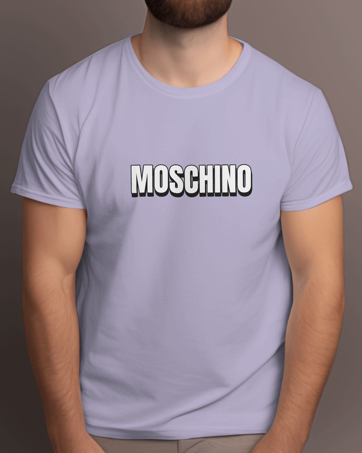 MOSCHINO Half Sleeve T-shirt for Men L:avender