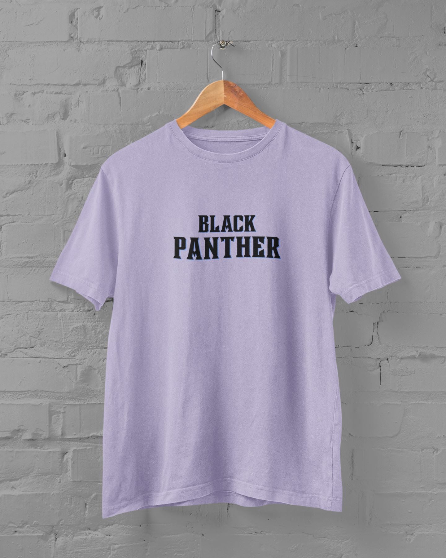 Black Panther Superhero Half Sleeve T-shirt for Men Lavender