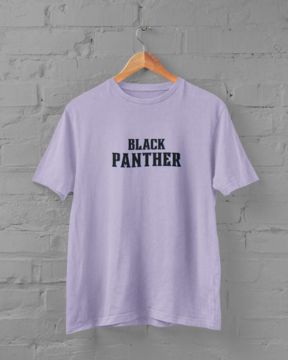 Black Panther Superhero Half Sleeve T-shirt for Men Lavender