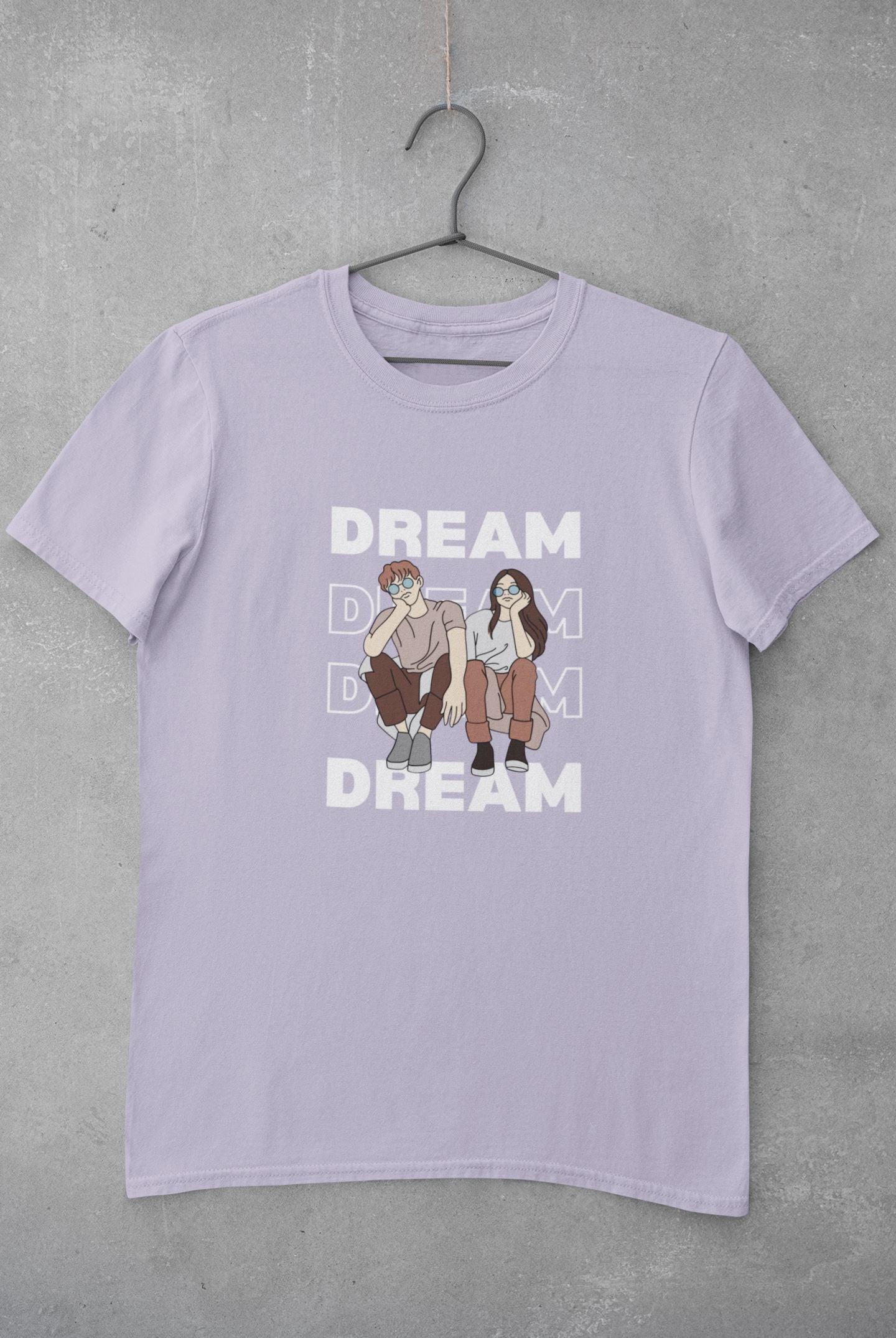 Dream Half Sleeve T-shirt for Women Lavender