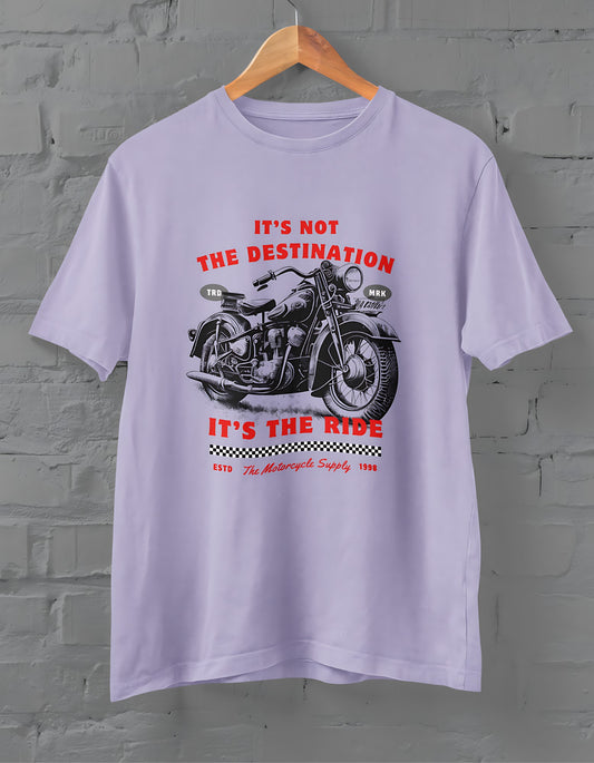 Bike Ride Half Sleeve T-shirt for Men Lavender