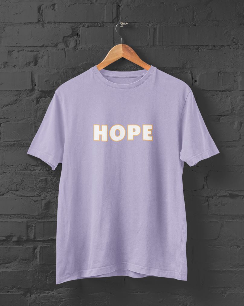 HOPE Half Sleeve T-Shirt for Men Lavender