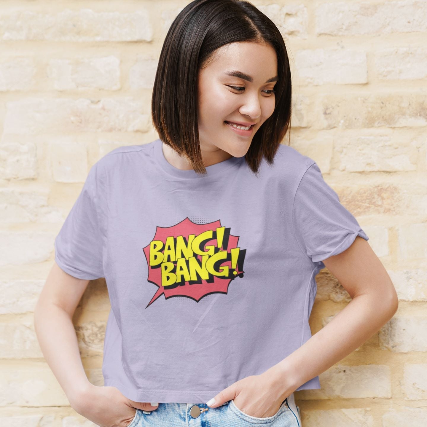 Bang Bang Crop Top for Women Lavender