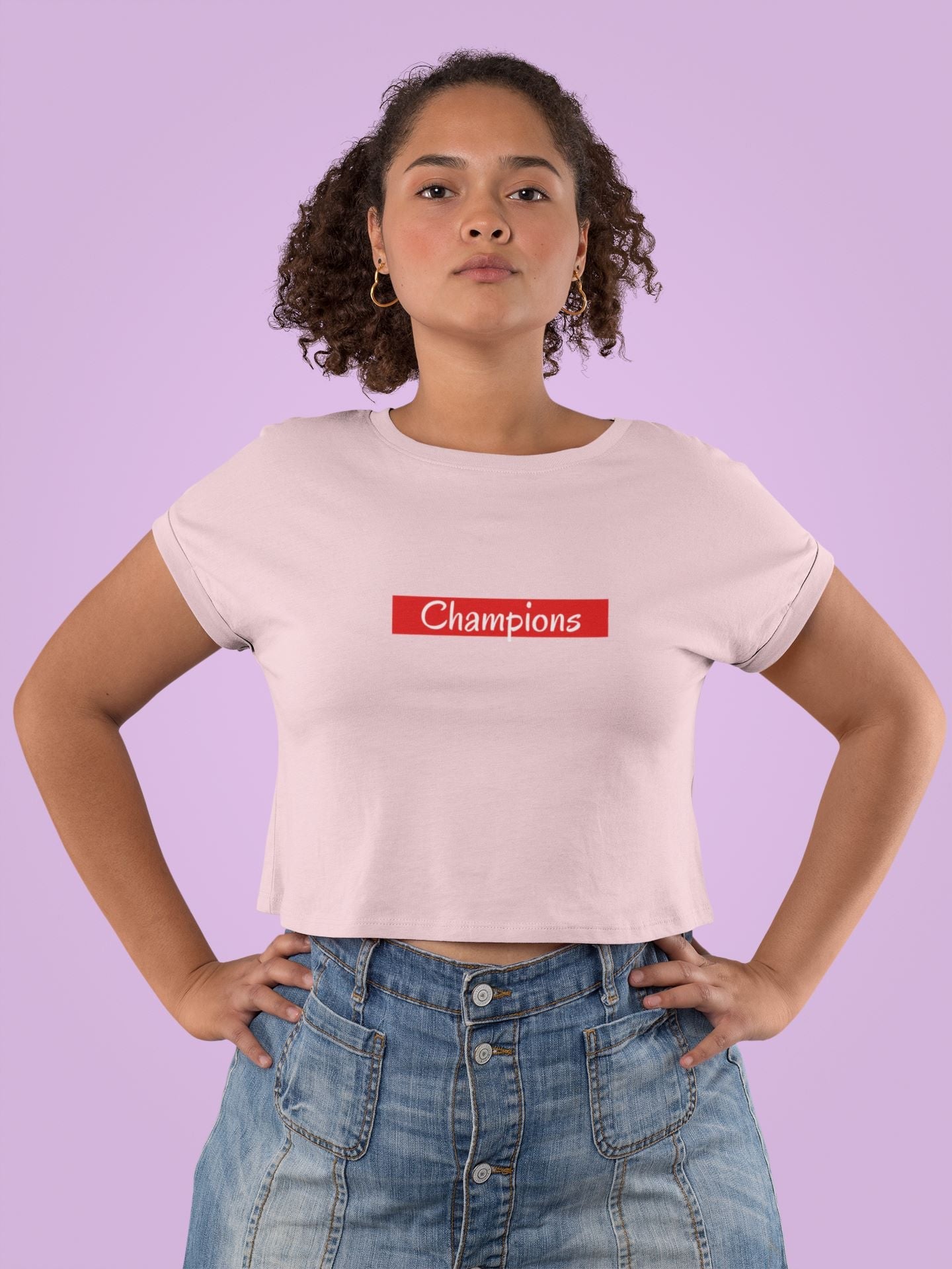 Champions Crop Top for Women Light Pink