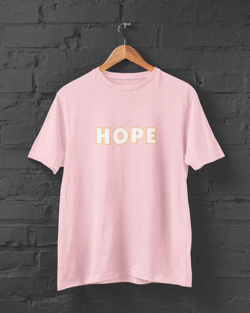 HOPE Half Sleeve T-Shirt for Men Light Pink