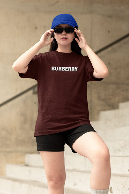 Burberry Half Sleeve T-shirt for Women Maroon