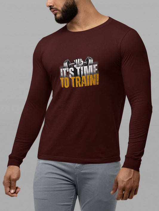 GYM - It's Time to Train Full Sleeve T-Shirt for Men