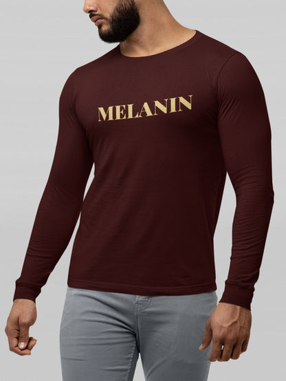 Melanin Full Sleeve T-shirt for Men Maroon